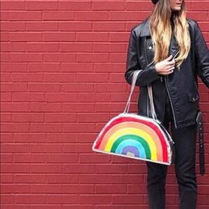 Pride Metallic Rainbow F21 overnight bag
